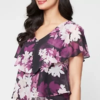 S. L. Fashions Womens Short Sleeve Floral Shift Dress