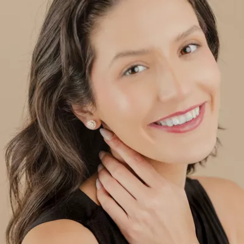 Diamond Blossom (G,Si2) 1 CT. T.W. Lab Grown White Diamond 10K Gold 11mm Round Stud Earrings