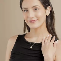 (Si2/G) Womens 1/2 CT. T.W. Lab Grown White Diamond 10K Gold Round 18 Inch Pendant Necklace
