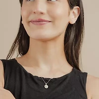 (Si2/G) Womens 1/2 CT. T.W. Lab Grown White Diamond 10K Gold Round 18 Inch Pendant Necklace