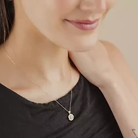 (Si2/G) Womens 1/2 CT. T.W. Lab Grown White Diamond 10K Gold Round 18 Inch Pendant Necklace