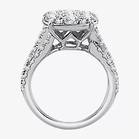 Diamond Blossom (F / Si2) Womens 3 CT. T.W. Lab Grown White 10K Gold Round Cocktail Ring