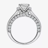 (I / Si2) Womens 2 CT. T.W. Lab Grown White Diamond 10K Gold Side Stone Engagement Ring
