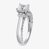 (I / Si2) Womens 2 CT. T.W. Lab Grown White Diamond 10K Gold Side Stone Engagement Ring