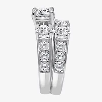 Womens 4 CT. T.W. Lab Grown White Diamond 10K Gold Side Stone 3-Stone Bridal Set