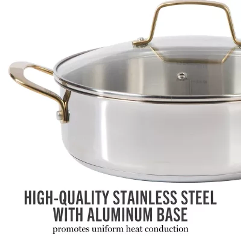 Martha Stewart Castelle Stainless Steel 4.2-qt. Saute Pan with Lid