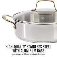 Martha Stewart Castelle Stainless Steel 4.2-qt. Saute Pan with Lid