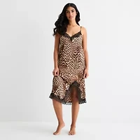 Ambrielle Womens Satin Sleeveless V Neck Chemise