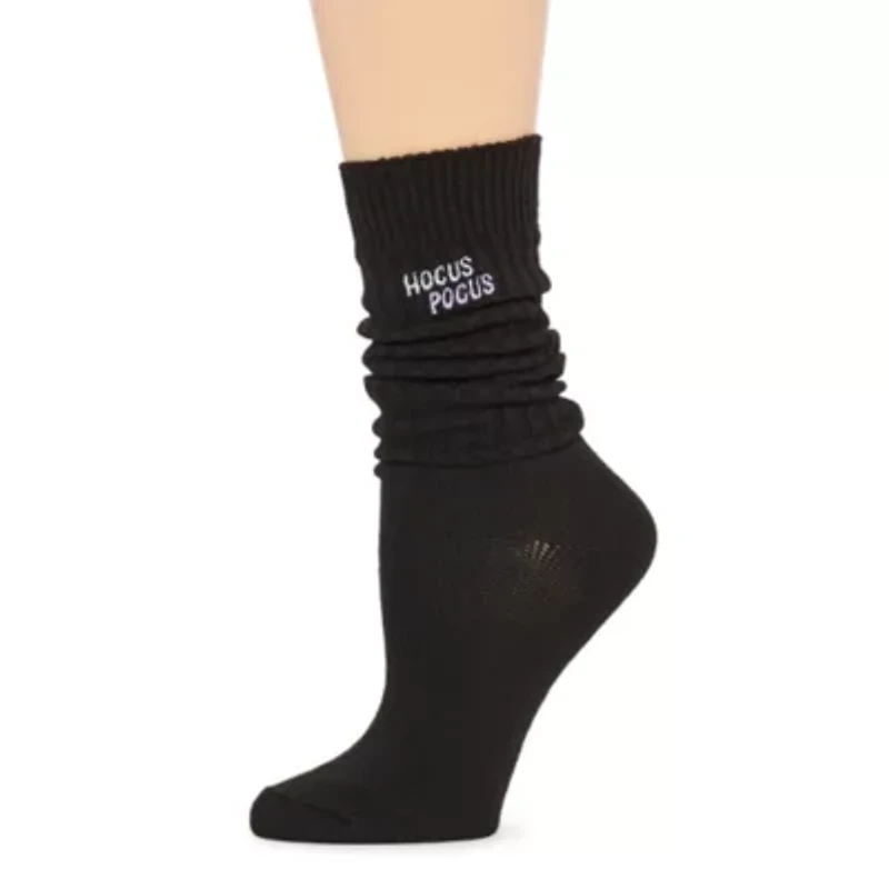 Arizona Halloween Slouch Womens 1 Pair Crew Socks