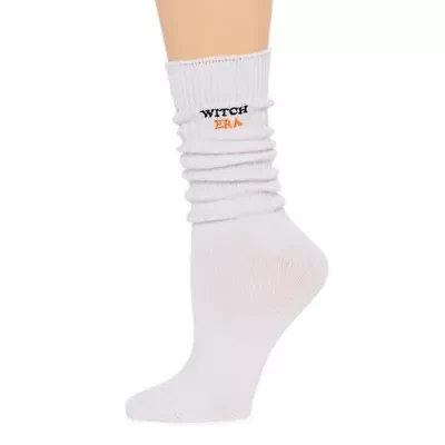 Arizona Halloween Slouch Womens 1 Pair Crew Socks