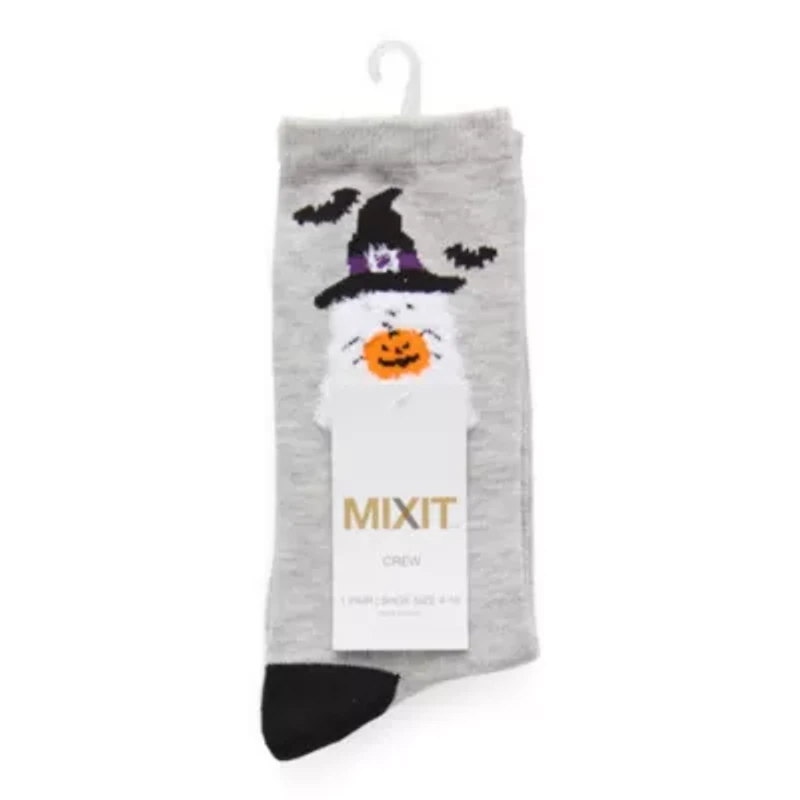 Mixit Halloween Womens 1 Pair Crew Socks