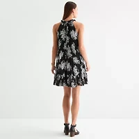 Robbie Bee Womens Sleeveless Floral Shift Dress