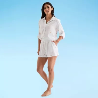 Mynah Womens Dots Shorts Swimsuit Cover-Up