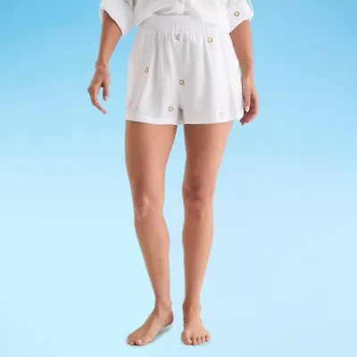 Mynah Womens Dots Shorts Swimsuit Cover-Up