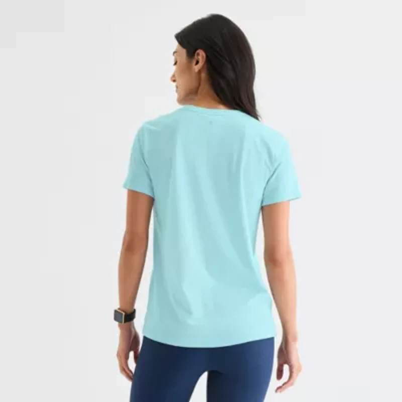 Xersion Womens Cotton Crew Neck Short Sleeve T-Shirt