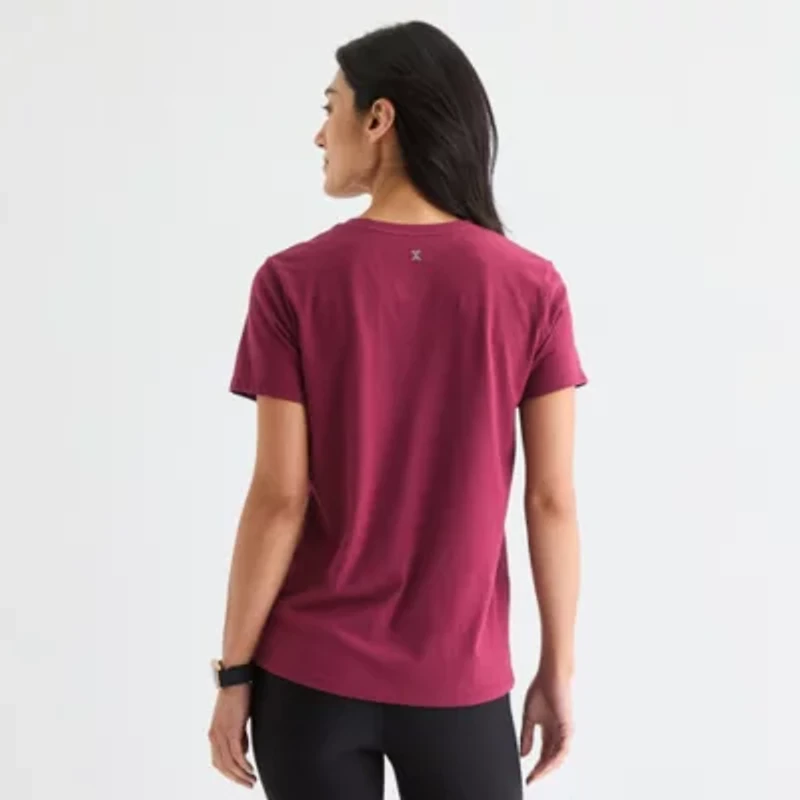 Xersion Womens Cotton Crew Neck Short Sleeve T-Shirt