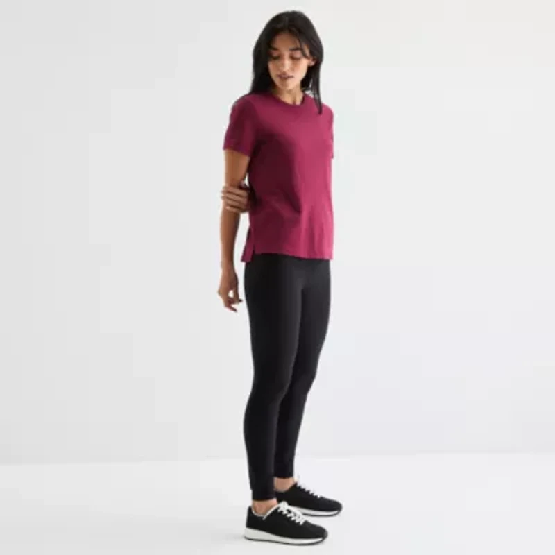 Xersion Womens Cotton Crew Neck Short Sleeve T-Shirt