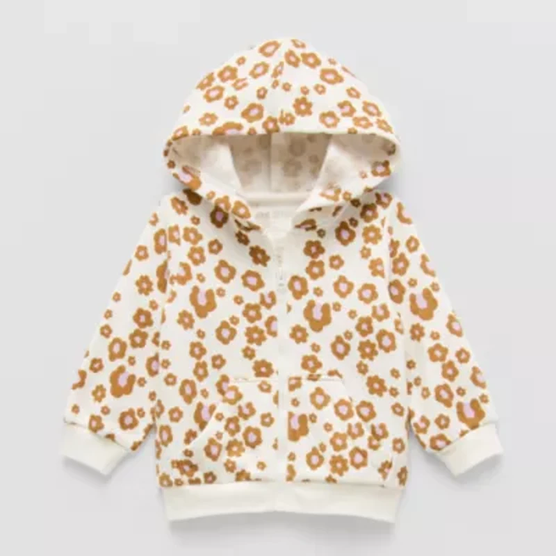 Okie Dokie Baby Girls Fleece Hooded Lightweight Jacket
