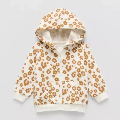 Okie Dokie Baby Girls Fleece Hooded Lightweight Jacket