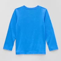 Okie Dokie Toddler & Little Boys Crew Neck Long Sleeve Regular Fit Graphic T-Shirt