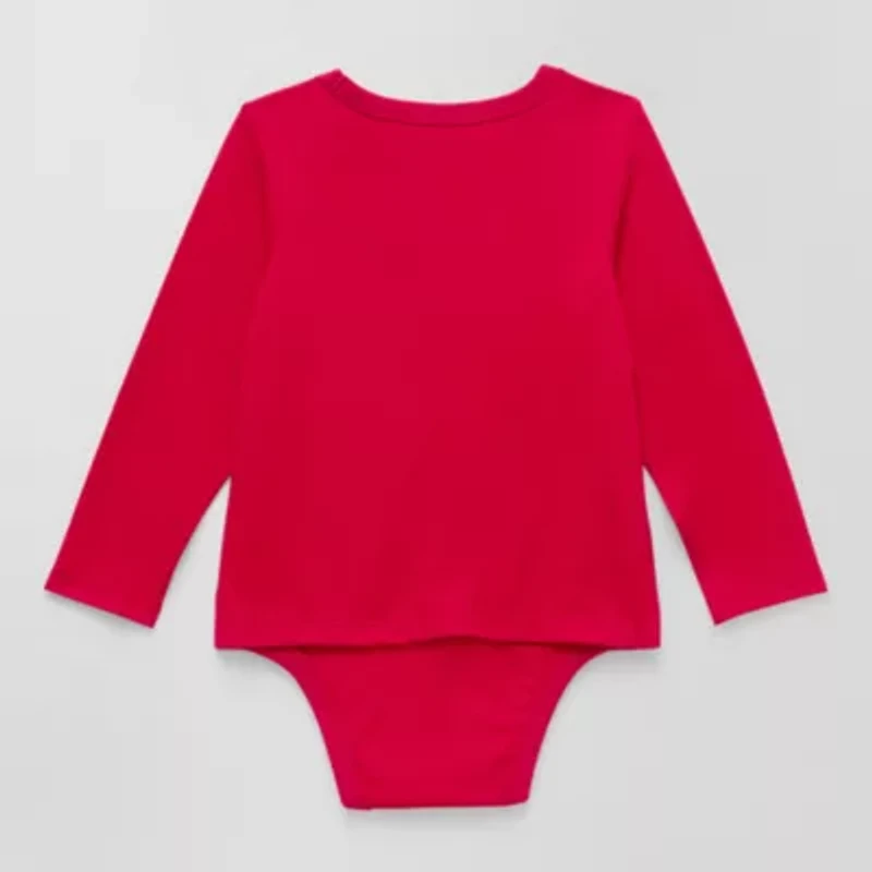 Okie Dokie Toddler Boys Adjustable Features Bodysuit Closure Adaptive Crew Neck Long Sleeve Bodysuit