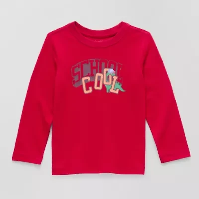 Okie Dokie Toddler Boys Crew Neck Long Sleeve Adaptive Regular Fit Graphic T-Shirt