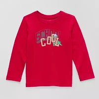 Okie Dokie Toddler Boys Crew Neck Long Sleeve Adaptive Regular Fit Graphic T-Shirt