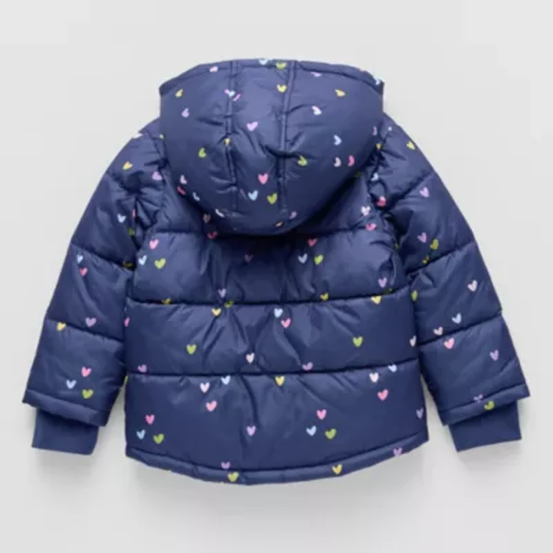 Okie Dokie Toddler Girls Adaptive Water Resistant Easy-on + Easy-off Heavyweight Puffer Jacket