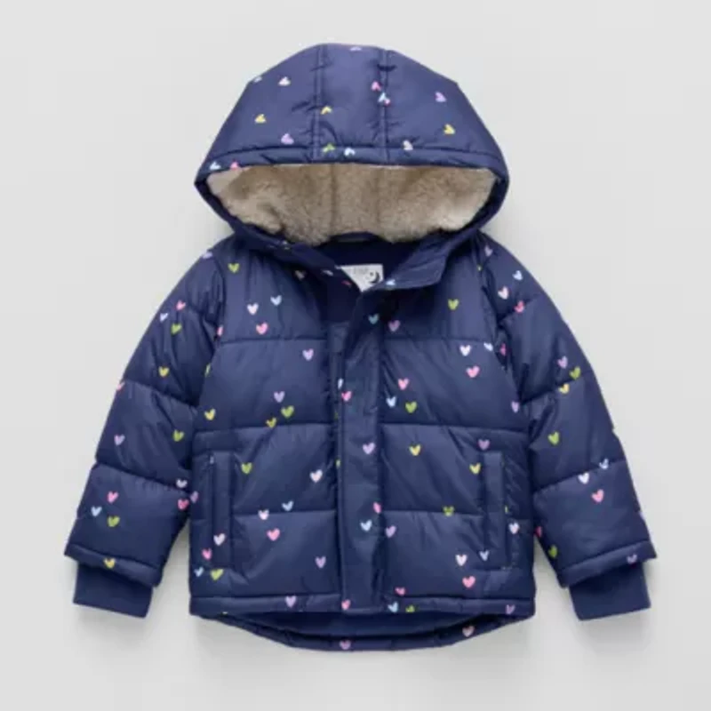 Okie Dokie Toddler Girls Adaptive Water Resistant Easy-on + Easy-off Heavyweight Puffer Jacket