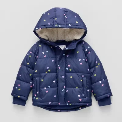 Okie Dokie Toddler Girls Adaptive Water Resistant Easy-on + Easy-off Heavyweight Puffer Jacket