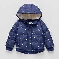 Okie Dokie Toddler Girls Adaptive Water Resistant Easy-on + Easy-off Heavyweight Puffer Jacket