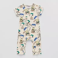 Grayson Little Baby Boys Peanuts Crew Neck Short Sleeve Jumpsuit