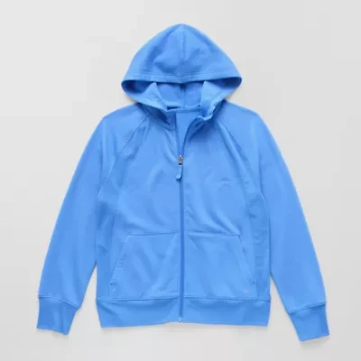 Xersion Super Soft Little & Big Kid Girls Long Sleeve Fleece Zipper Active Hoodie