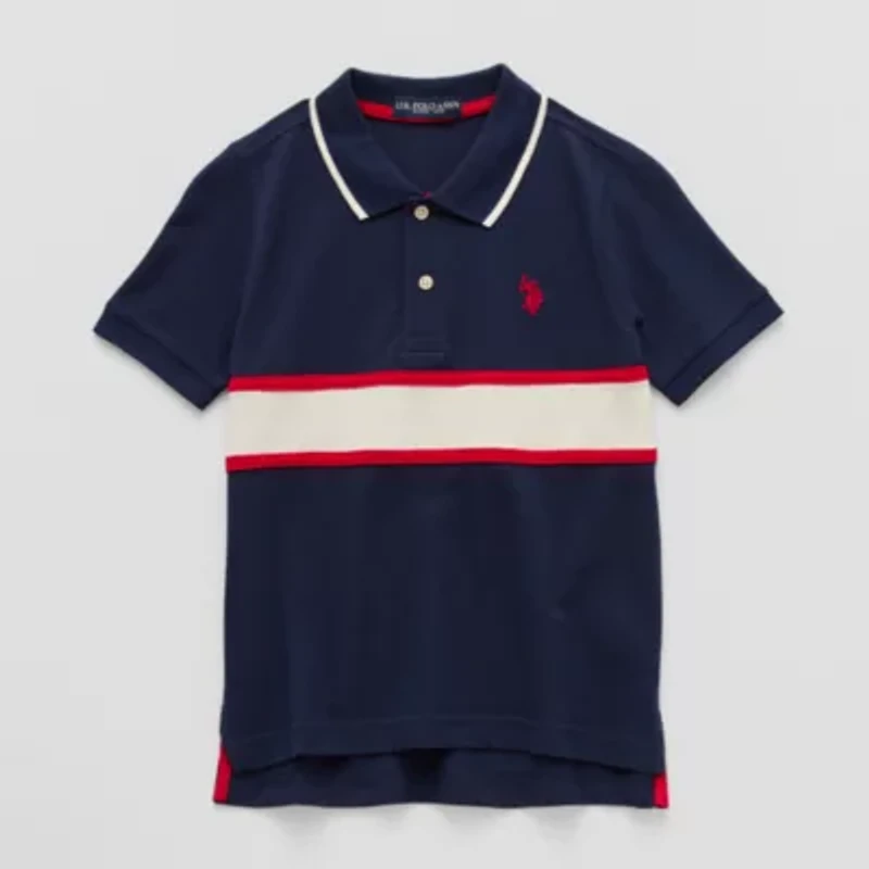 U.S. Polo Assn. Little & Big Kid Boys Short Sleeve Regular Fit Embroidered Shirt