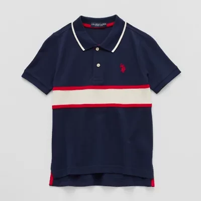 U.S. Polo Assn. Little & Big Kid Boys Short Sleeve Regular Fit Embroidered Shirt