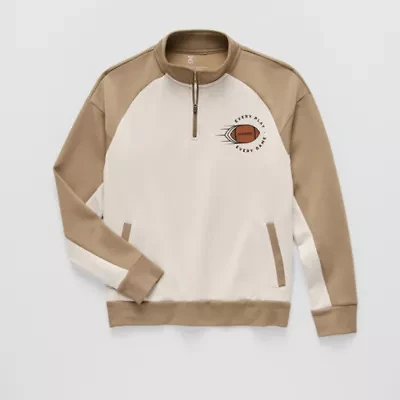 Xersion Double Knit Fleece Little & Big Kid Boys High Neck Long Sleeve Active Quarter-Zip Pullover