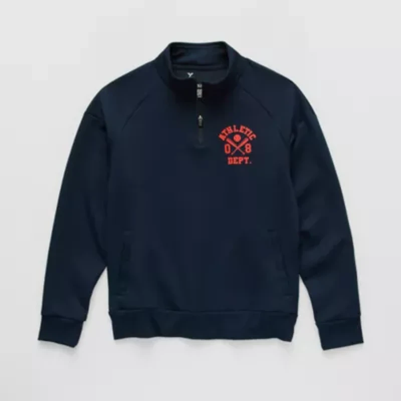 Xersion Little & Big Kid Boys High Neck Long Sleeve Active Quarter-Zip Pullover