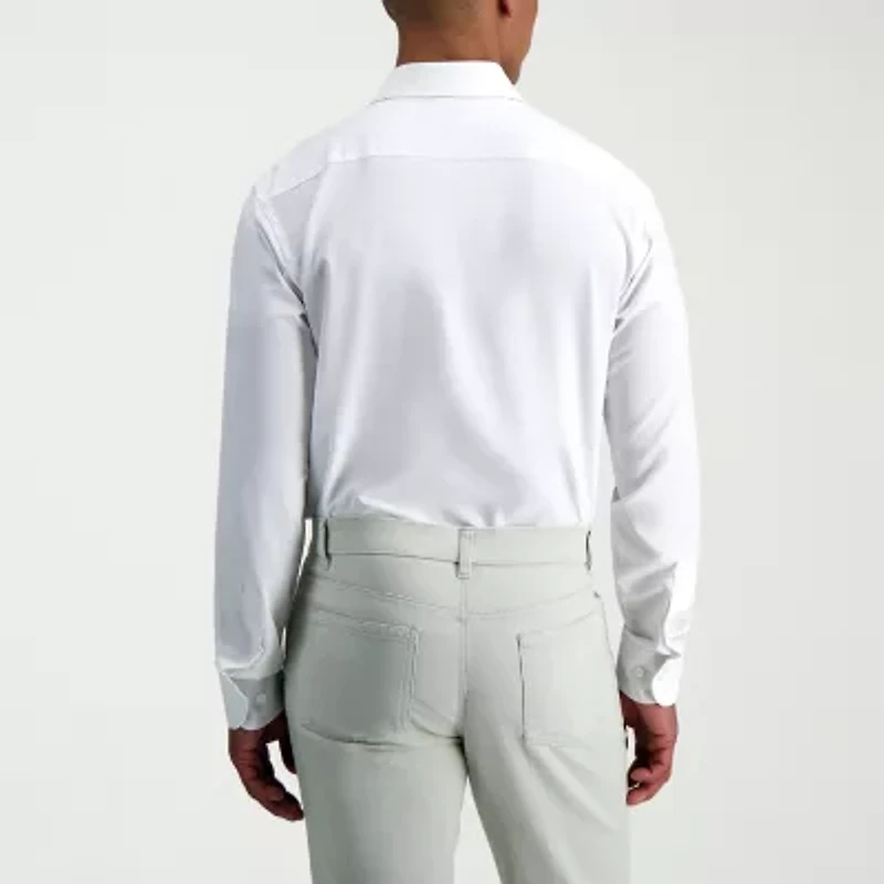 Haggar Smart Wash Mens Slim Fit Easy Care Long Sleeve Dress Shirt