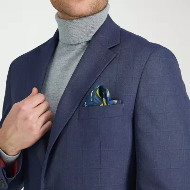 Haggar JMH Tailored Windowpane Mens Stretch Fabric Classic Fit Suit Jacket