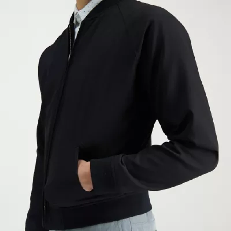 Haggar Stretch Gabardine Mens Lightweight Bomber Jacket