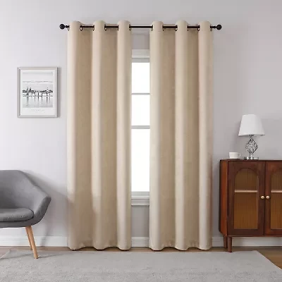 Regal Home Talia Embossed Grommet Top Energy Saving Blackout Set of 2 Curtain Panel