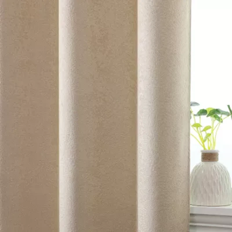 Regal Home Talia Embossed Grommet Top Energy Saving Blackout Set of 2 Curtain Panel