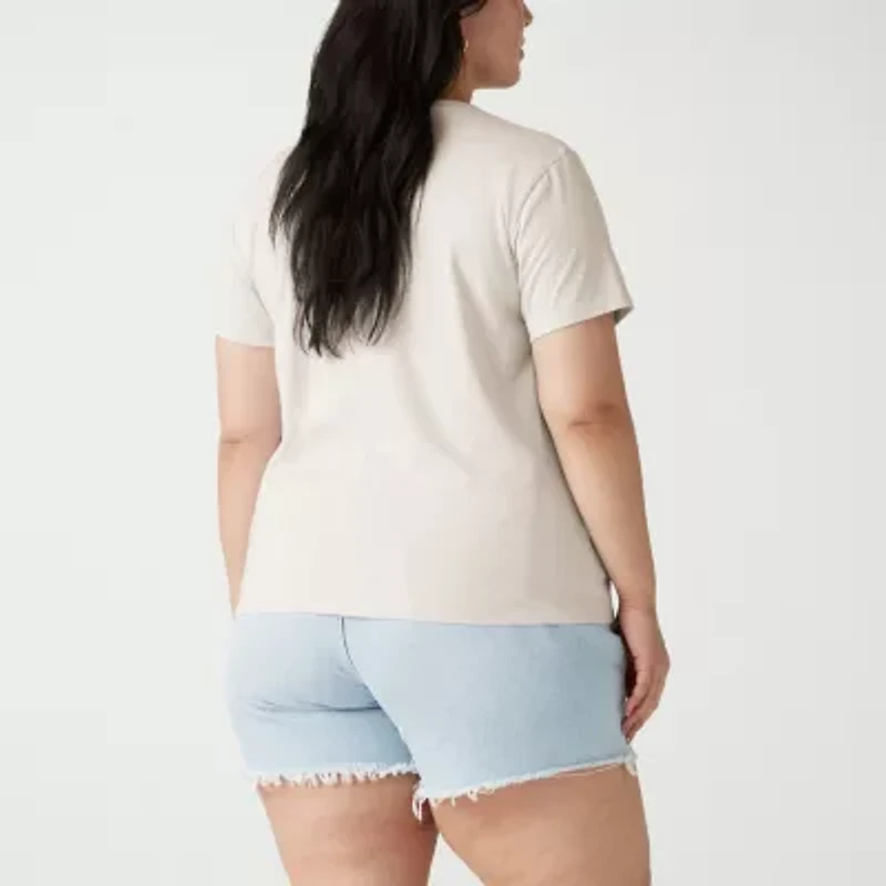 Levi's® The Perfect Tee Womens Plus Round Neck Short Sleeve T-Shirt