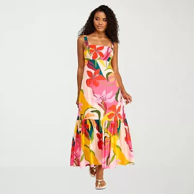 Premier Amour Womens Square Neck Sleeveless Maxi Dress