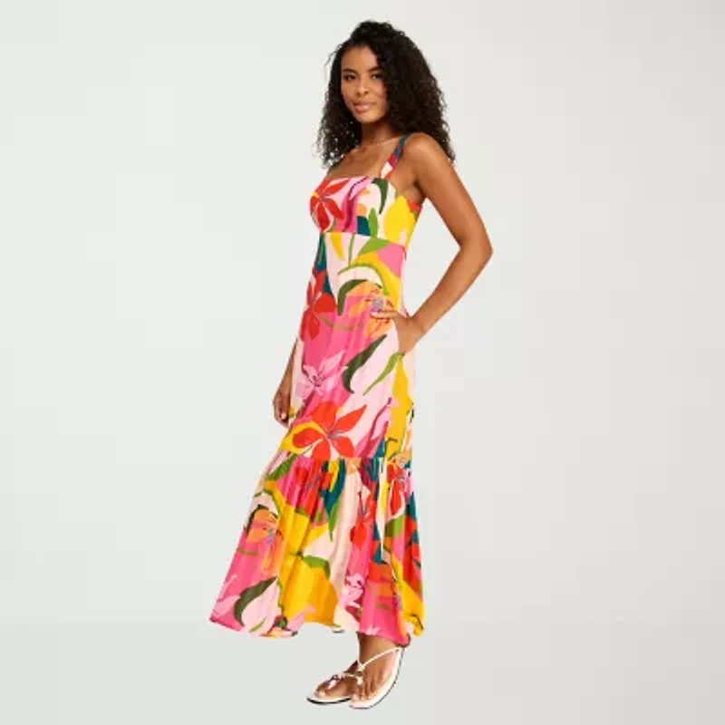Premier Amour Womens Square Neck Sleeveless Maxi Dress