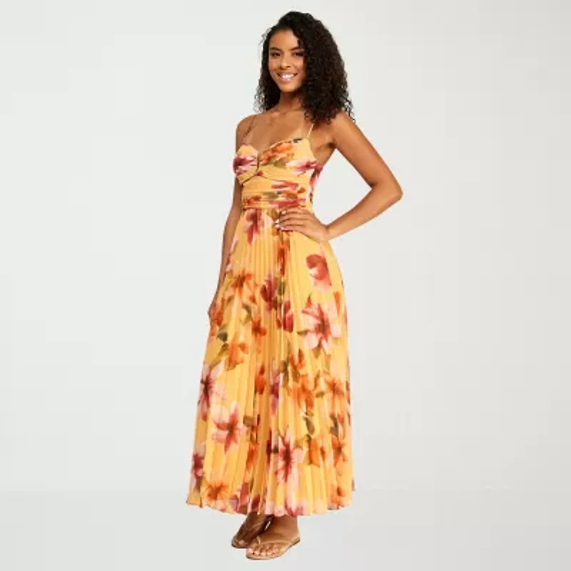 Premier Amour Womens Sweetheart Neck Sleeveless Floral Evening Gown