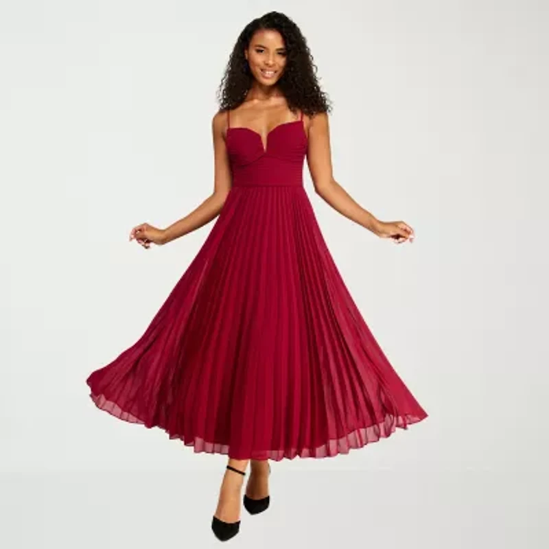 Premier Amour Womens V Neck Sleeveless Evening Gown