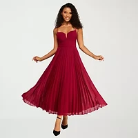 Premier Amour Womens V Neck Sleeveless Evening Gown