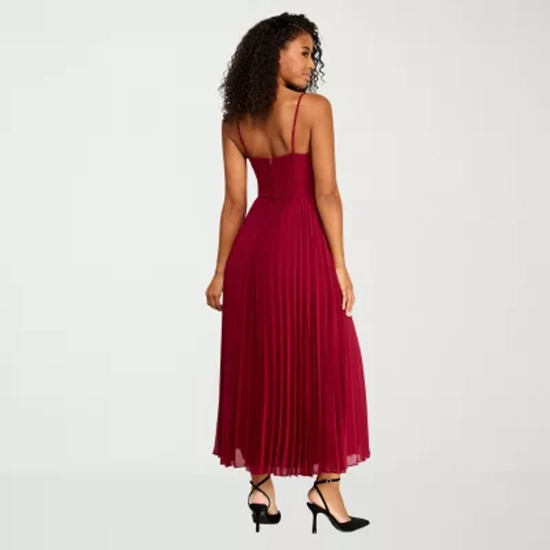 Premier Amour Womens V Neck Sleeveless Evening Gown