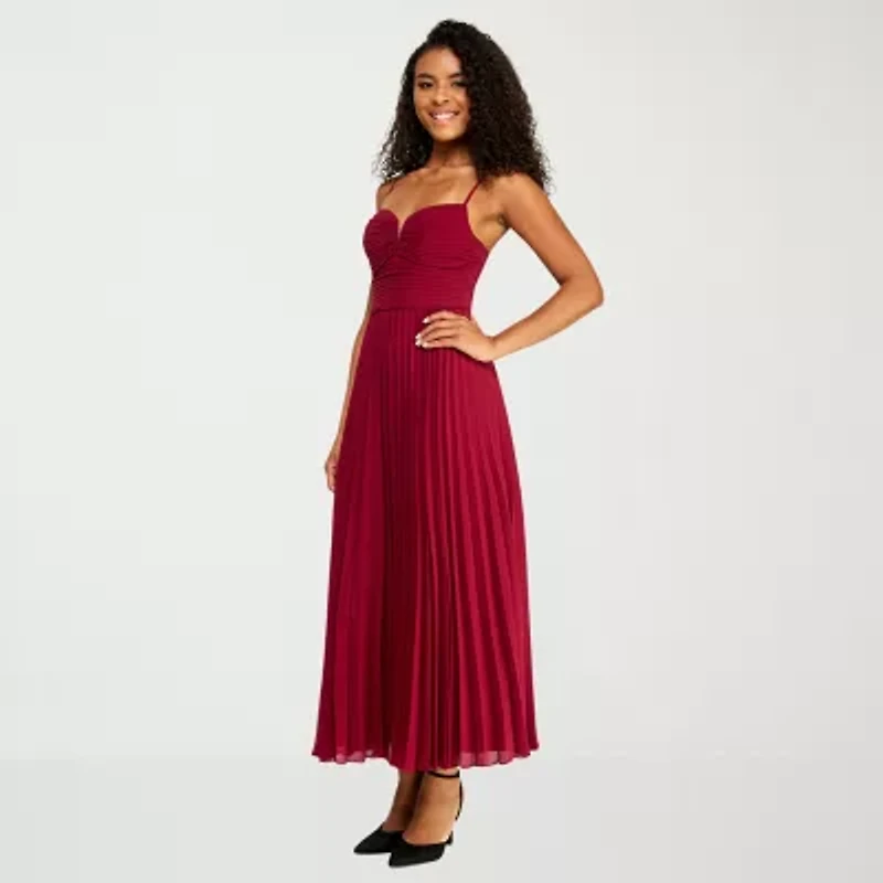 Premier Amour Womens V Neck Sleeveless Evening Gown